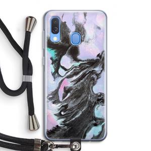CaseCompany Pastel zwart: Samsung Galaxy A40 Transparant Hoesje met koord