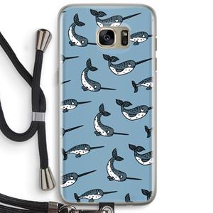 CaseCompany Narwhal: Samsung Galaxy S7 Edge Transparant Hoesje met koord