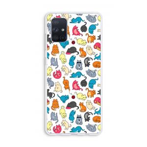 CaseCompany Kleurrijke katten: Galaxy A71 Transparant Hoesje