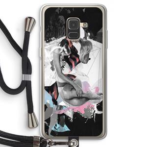 CaseCompany Camouflage de sommeil: Samsung Galaxy A8 (2018) Transparant Hoesje met koord