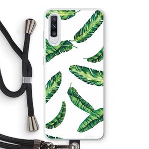 CaseCompany Lange bladeren: Samsung Galaxy A70 Transparant Hoesje met koord
