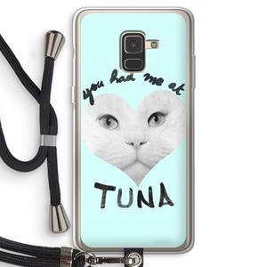 CaseCompany You had me at tuna: Samsung Galaxy A8 (2018) Transparant Hoesje met koord