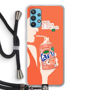 CaseCompany Peach please!: Samsung Galaxy A32 4G Transparant Hoesje met koord