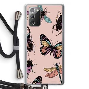 CaseCompany Tiny Bugs: Samsung Galaxy Note 20 / Note 20 5G Transparant Hoesje met koord