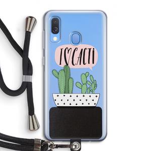 CaseCompany I love cacti: Samsung Galaxy A40 Transparant Hoesje met koord