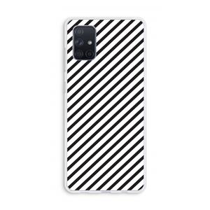 CaseCompany Strepen zwart-wit: Galaxy A71 Transparant Hoesje