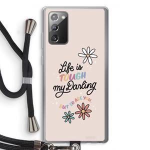 CaseCompany Tough Life: Samsung Galaxy Note 20 / Note 20 5G Transparant Hoesje met koord