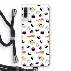 CaseCompany Sushi time: Samsung Galaxy A70 Transparant Hoesje met koord
