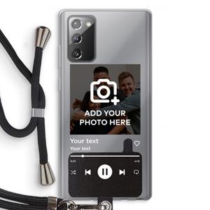 CaseCompany Music Player: Samsung Galaxy Note 20 / Note 20 5G Transparant Hoesje met koord