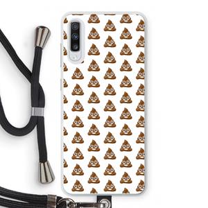 CaseCompany Poop emoji: Samsung Galaxy A70 Transparant Hoesje met koord
