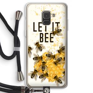 CaseCompany Let it bee: Samsung Galaxy A8 (2018) Transparant Hoesje met koord