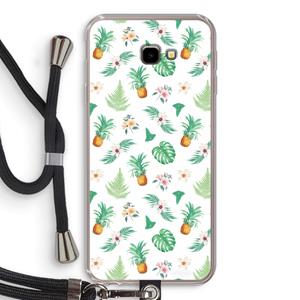 CaseCompany Ananas bladeren: Samsung Galaxy J4 Plus Transparant Hoesje met koord
