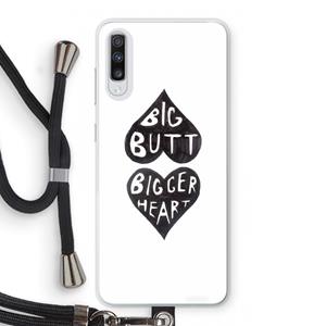 CaseCompany Big butt bigger heart: Samsung Galaxy A70 Transparant Hoesje met koord