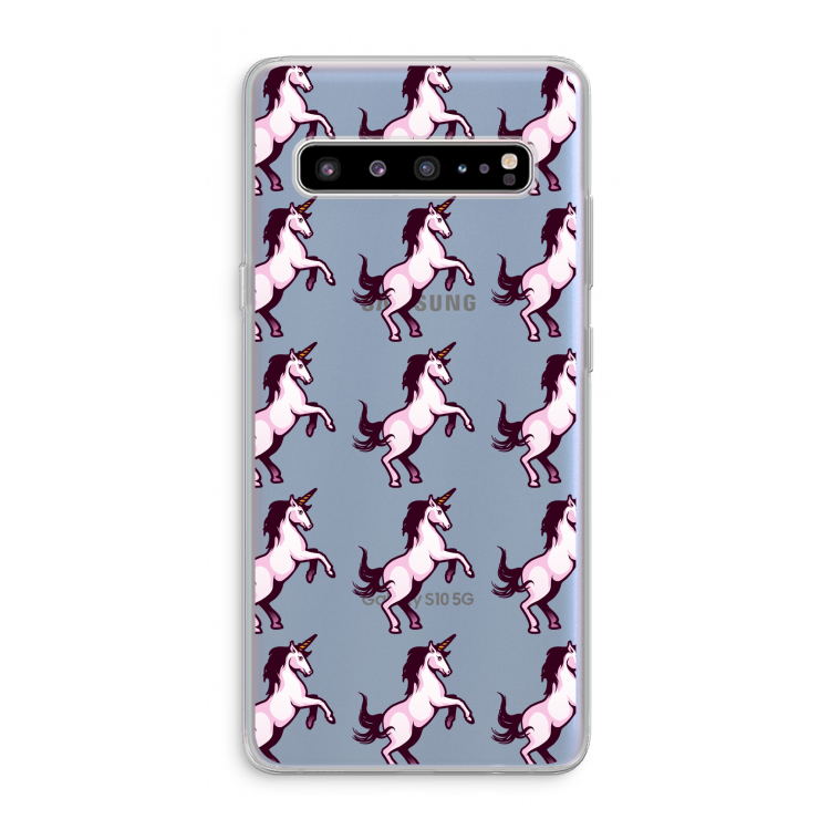 CaseCompany Musketon Unicorn: Samsung Galaxy S10 5G Transparant Hoesje