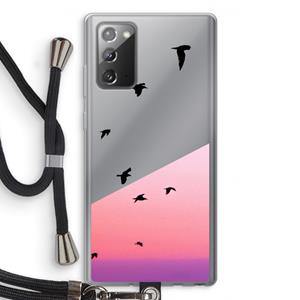 CaseCompany Fly away: Samsung Galaxy Note 20 / Note 20 5G Transparant Hoesje met koord
