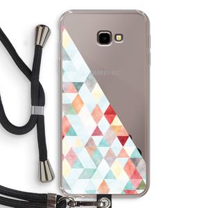 CaseCompany Gekleurde driehoekjes pastel: Samsung Galaxy J4 Plus Transparant Hoesje met koord