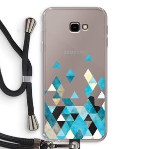 CaseCompany Gekleurde driehoekjes blauw: Samsung Galaxy J4 Plus Transparant Hoesje met koord