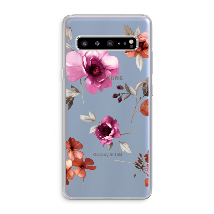 CaseCompany Geschilderde bloemen: Samsung Galaxy S10 5G Transparant Hoesje