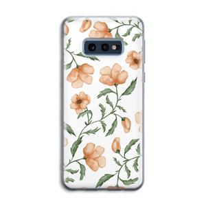 CaseCompany Peachy flowers: Samsung Galaxy S10e Transparant Hoesje