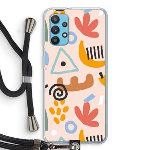 CaseCompany Abstract: Samsung Galaxy A32 4G Transparant Hoesje met koord