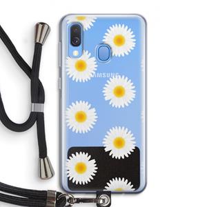 CaseCompany Margrietjes: Samsung Galaxy A40 Transparant Hoesje met koord