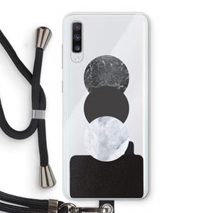 CaseCompany Marmeren cirkels: Samsung Galaxy A70 Transparant Hoesje met koord