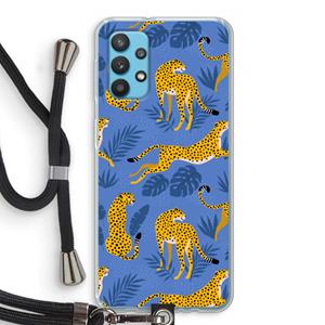 CaseCompany Luipaard: Samsung Galaxy A32 4G Transparant Hoesje met koord