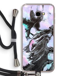 CaseCompany Pastel zwart: Samsung Galaxy J4 Plus Transparant Hoesje met koord