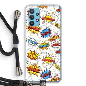CaseCompany Pow Smack: Samsung Galaxy A32 4G Transparant Hoesje met koord