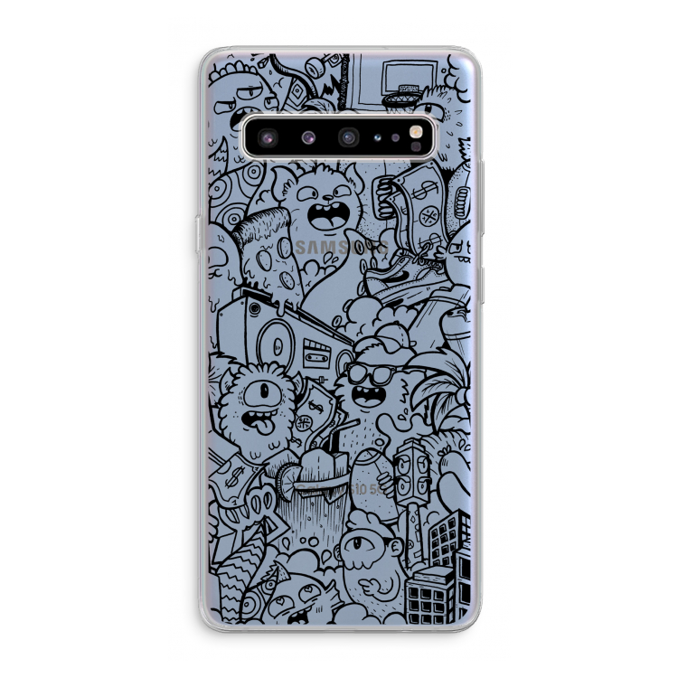 CaseCompany Vexx Black City : Samsung Galaxy S10 5G Transparant Hoesje