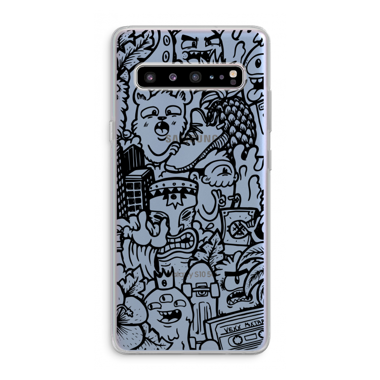 CaseCompany Vexx Black Mixtape: Samsung Galaxy S10 5G Transparant Hoesje