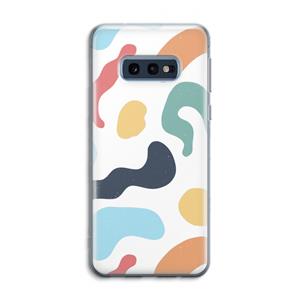CaseCompany Memphis Shapes Blue: Samsung Galaxy S10e Transparant Hoesje