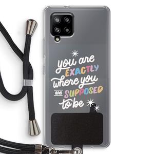 CaseCompany Right Place: Samsung Galaxy A42 5G Transparant Hoesje met koord