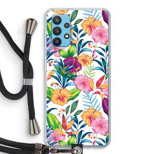 CaseCompany Tropisch 2: Samsung Galaxy A32 4G Transparant Hoesje met koord