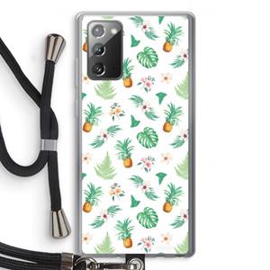 CaseCompany Ananas bladeren: Samsung Galaxy Note 20 / Note 20 5G Transparant Hoesje met koord