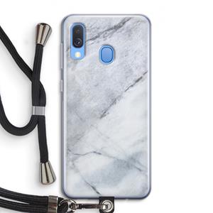 CaseCompany Witte marmer: Samsung Galaxy A40 Transparant Hoesje met koord