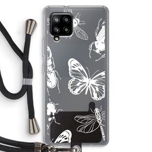 CaseCompany Tiny Bugs: Samsung Galaxy A42 5G Transparant Hoesje met koord