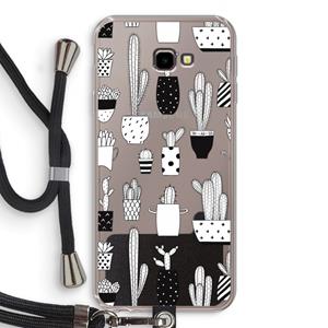 CaseCompany Cactusmotief: Samsung Galaxy J4 Plus Transparant Hoesje met koord