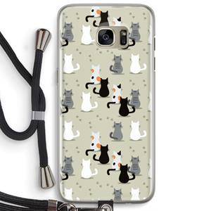 CaseCompany Katten: Samsung Galaxy S7 Edge Transparant Hoesje met koord