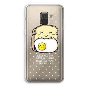 CaseCompany Sleep All Day: Samsung Galaxy A8 (2018) Transparant Hoesje