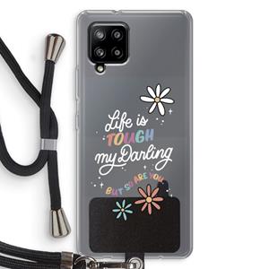 CaseCompany Tough Life: Samsung Galaxy A42 5G Transparant Hoesje met koord