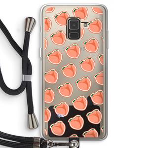 CaseCompany Just peachy: Samsung Galaxy A8 (2018) Transparant Hoesje met koord