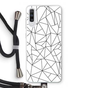 CaseCompany Geometrische lijnen zwart: Samsung Galaxy A70 Transparant Hoesje met koord