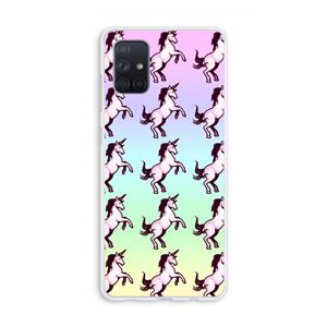 CaseCompany Musketon Unicorn: Galaxy A71 Transparant Hoesje