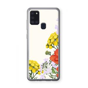 CaseCompany Wilde bloemen: Samsung Galaxy A21s Transparant Hoesje