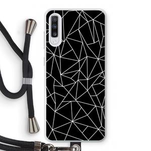 CaseCompany Geometrische lijnen wit: Samsung Galaxy A70 Transparant Hoesje met koord