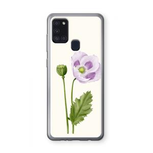 CaseCompany Purple poppy: Samsung Galaxy A21s Transparant Hoesje