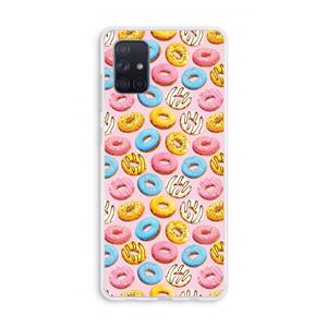 CaseCompany Pink donuts: Galaxy A71 Transparant Hoesje