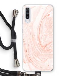 CaseCompany Peach bath: Samsung Galaxy A70 Transparant Hoesje met koord