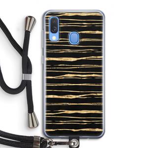 CaseCompany Gouden strepen: Samsung Galaxy A40 Transparant Hoesje met koord